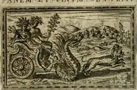 An illustration from Delle allvsioni, imprese, et emblemi del Sig. Principio Fabricii da Teramo sopra la vita, opere, et attioni di Gregorio XIII pontefice massimo, libri VI : nei quali sotto l'allegoria del drago, arme del detto pontefice, si descriue anco la uera forma d'un principe Christiano .. (1588)