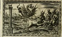 An illustration from Delle allvsioni, imprese, et emblemi del Sig. Principio Fabricii da Teramo sopra la vita, opere, et attioni di Gregorio XIII pontefice massimo, libri VI : nei quali sotto l'allegoria del drago, arme del detto pontefice, si descriue anco la uera forma d'un principe Christiano .. (1588)