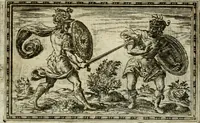 An illustration from Delle allvsioni, imprese, et emblemi del Sig. Principio Fabricii da Teramo sopra la vita, opere, et attioni di Gregorio XIII pontefice massimo, libri VI : nei quali sotto l'allegoria del drago, arme del detto pontefice, si descriue anco la uera forma d'un principe Christiano .. (1588)