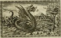 An illustration from Delle allvsioni, imprese, et emblemi del Sig. Principio Fabricii da Teramo sopra la vita, opere, et attioni di Gregorio XIII pontefice massimo, libri VI : nei quali sotto l'allegoria del drago, arme del detto pontefice, si descriue anco la uera forma d'un principe Christiano .. (1588)