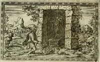 An illustration from Delle allvsioni, imprese, et emblemi del Sig. Principio Fabricii da Teramo sopra la vita, opere, et attioni di Gregorio XIII pontefice massimo, libri VI : nei quali sotto l'allegoria del drago, arme del detto pontefice, si descriue anco la uera forma d'un principe Christiano .. (1588)