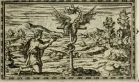 An illustration from Delle allvsioni, imprese, et emblemi del Sig. Principio Fabricii da Teramo sopra la vita, opere, et attioni di Gregorio XIII pontefice massimo, libri VI : nei quali sotto l'allegoria del drago, arme del detto pontefice, si descriue anco la uera forma d'un principe Christiano .. (1588)