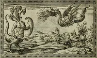 An illustration from Delle allvsioni, imprese, et emblemi del Sig. Principio Fabricii da Teramo sopra la vita, opere, et attioni di Gregorio XIII pontefice massimo, libri VI : nei quali sotto l'allegoria del drago, arme del detto pontefice, si descriue anco la uera forma d'un principe Christiano .. (1588)