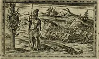 An illustration from Delle allvsioni, imprese, et emblemi del Sig. Principio Fabricii da Teramo sopra la vita, opere, et attioni di Gregorio XIII pontefice massimo, libri VI : nei quali sotto l'allegoria del drago, arme del detto pontefice, si descriue anco la uera forma d'un principe Christiano .. (1588)