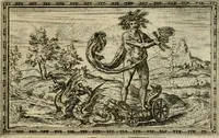 An illustration from Delle allvsioni, imprese, et emblemi del Sig. Principio Fabricii da Teramo sopra la vita, opere, et attioni di Gregorio XIII pontefice massimo, libri VI : nei quali sotto l'allegoria del drago, arme del detto pontefice, si descriue anco la uera forma d'un principe Christiano .. (1588)