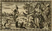 An illustration from Delle allvsioni, imprese, et emblemi del Sig. Principio Fabricii da Teramo sopra la vita, opere, et attioni di Gregorio XIII pontefice massimo, libri VI : nei quali sotto l'allegoria del drago, arme del detto pontefice, si descriue anco la uera forma d'un principe Christiano .. (1588)