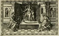 An illustration from Delle allvsioni, imprese, et emblemi del Sig. Principio Fabricii da Teramo sopra la vita, opere, et attioni di Gregorio XIII pontefice massimo, libri VI : nei quali sotto l'allegoria del drago, arme del detto pontefice, si descriue anco la uera forma d'un principe Christiano .. (1588)