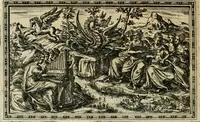 An illustration from Delle allvsioni, imprese, et emblemi del Sig. Principio Fabricii da Teramo sopra la vita, opere, et attioni di Gregorio XIII pontefice massimo, libri VI : nei quali sotto l'allegoria del drago, arme del detto pontefice, si descriue anco la uera forma d'un principe Christiano .. (1588)