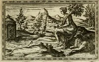 An illustration from Delle allvsioni, imprese, et emblemi del Sig. Principio Fabricii da Teramo sopra la vita, opere, et attioni di Gregorio XIII pontefice massimo, libri VI : nei quali sotto l'allegoria del drago, arme del detto pontefice, si descriue anco la uera forma d'un principe Christiano .. (1588)