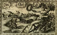 An illustration from Delle allvsioni, imprese, et emblemi del Sig. Principio Fabricii da Teramo sopra la vita, opere, et attioni di Gregorio XIII pontefice massimo, libri VI : nei quali sotto l'allegoria del drago, arme del detto pontefice, si descriue anco la uera forma d'un principe Christiano .. (1588)