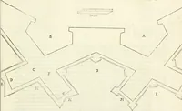 An illustration from Delle fortificationi di Bvonaivto Lorini, nobile fiorentino, libri cinque : ne' qvali si mostra con le piv facili regole la scienza con la pratica, di fortificare le citta & altri luoghi sopra diuersi siti, con tvtti gli avvertimenti, che per intelligenza di tal materia possono occorrere .. (1597)