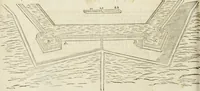 An illustration from Delle fortificationi di Bvonaivto Lorini, nobile fiorentino, libri cinque : ne' qvali si mostra con le piv facili regole la scienza con la pratica, di fortificare le citta & altri luoghi sopra diuersi siti, con tvtti gli avvertimenti, che per intelligenza di tal materia possono occorrere .. (1597)