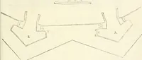 An illustration from Delle fortificationi di Bvonaivto Lorini, nobile fiorentino, libri cinque : ne' qvali si mostra con le piv facili regole la scienza con la pratica, di fortificare le citta & altri luoghi sopra diuersi siti, con tvtti gli avvertimenti, che per intelligenza di tal materia possono occorrere .. (1597)