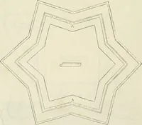 An illustration from Delle fortificationi di Bvonaivto Lorini, nobile fiorentino, libri cinque : ne' qvali si mostra con le piv facili regole la scienza con la pratica, di fortificare le citta & altri luoghi sopra diuersi siti, con tvtti gli avvertimenti, che per intelligenza di tal materia possono occorrere .. (1597)