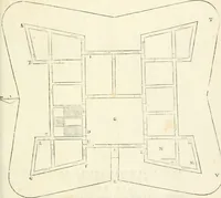 An illustration from Delle fortificationi di Bvonaivto Lorini, nobile fiorentino, libri cinque : ne' qvali si mostra con le piv facili regole la scienza con la pratica, di fortificare le citta & altri luoghi sopra diuersi siti, con tvtti gli avvertimenti, che per intelligenza di tal materia possono occorrere .. (1597)