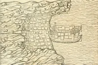 An illustration from Delle fortificationi di Bvonaivto Lorini, nobile fiorentino, libri cinque : ne' qvali si mostra con le piv facili regole la scienza con la pratica, di fortificare le citta & altri luoghi sopra diuersi siti, con tvtti gli avvertimenti, che per intelligenza di tal materia possono occorrere .. (1597)