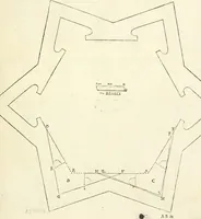 An illustration from Delle fortificationi di Bvonaivto Lorini, nobile fiorentino, libri cinque : ne' qvali si mostra con le piv facili regole la scienza con la pratica, di fortificare le citta & altri luoghi sopra diuersi siti, con tvtti gli avvertimenti, che per intelligenza di tal materia possono occorrere .. (1597)