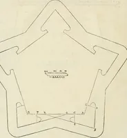 An illustration from Delle fortificationi di Bvonaivto Lorini, nobile fiorentino, libri cinque : ne' qvali si mostra con le piv facili regole la scienza con la pratica, di fortificare le citta & altri luoghi sopra diuersi siti, con tvtti gli avvertimenti, che per intelligenza di tal materia possono occorrere .. (1597)