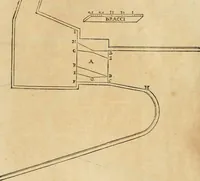 An illustration from Delle fortificationi di Bvonaivto Lorini, nobile fiorentino, libri cinque : ne' qvali si mostra con le piv facili regole la scienza con la pratica, di fortificare le citta & altri luoghi sopra diuersi siti, con tvtti gli avvertimenti, che per intelligenza di tal materia possono occorrere .. (1597)
