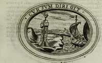An illustration from Dell'imprese di Scipion Bargagli, gentil'hvomo sanese. Alla prima parte, la seconda e la terza nuovamente aggiunte, dove doppo tutte l'opere cosi scritte a penna, come stampate, ch'egli potuto ha leggendo vedere di coloro, che della materia dell'imprese hanno parlato; della vera natura di quelle si ragiona (1594)