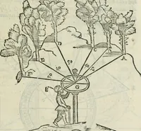 An illustration from Del modo di misvrare : le distantie, le superficie, i corpi, le piante, le prouincie, le prospettiue, & tutte le altre cose terrene, che possono occorrere a gli huomini, secondo le uere regole d'Euclide, & de gli altri piu lodati scrittori (1564)