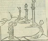 An illustration from Del modo di misvrare : le distantie, le superficie, i corpi, le piante, le prouincie, le prospettiue, & tutte le altre cose terrene, che possono occorrere a gli huomini, secondo le uere regole d'Euclide, & de gli altri piu lodati scrittori (1564)
