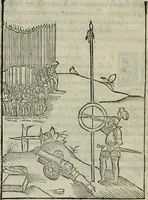 An illustration from Del modo di misvrare : le distantie, le superficie, i corpi, le piante, le prouincie, le prospettiue, & tutte le altre cose terrene, che possono occorrere a gli huomini, secondo le uere regole d'Euclide, & de gli altri piu lodati scrittori (1564)
