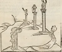 An illustration from Del modo di misvrare le distantie, le superficie, i corpi, le piante, le prouincie, le prospettiue, & tutte le altre cose terrene, che possono occorrere à gli huomini, secondo le vere regole d'Euclide, & de gli altri più lodati scrittori. Dedicata all'illvstrissimo, et eccellentissimo signore, il sig. Cosimo de Medici .. (1614)