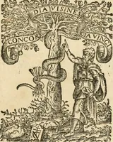 An illustration from De l'origine des bovrgongnons, et antiqvité des estats de Bovrgongne, devx livres : plus, des antiquitez d'Autun, liure 1 : de Chalon, 2 : de Mascon, 3 : de l'abbaye & ville de Tournus, 1 (1581)