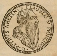 An illustration from Del primo [-sesto] libro de le lettere di M. Pietro Aretino (1608)