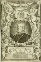 An illustration from Descripcion del Real Monasterio de San Lorenzo de el Escorial : vnica maravilla del mundo, fabrica de el prudentissimo rey Filipo Segundo, coronada por el catolico rey Filipo IV el Grande, con la magestuosa obra del Pantheon, y translacion de los cuerpos reales, reedificada por nuestro rey y señor Carlos II despues del incendio, y nuevamente exhornada con las excelentes pinturas de Lucas Jordan (1698)