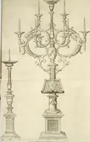 An illustration from Descripcion del Real Monasterio de San Lorenzo de el Escorial : vnica maravilla del mundo, fabrica de el prudentissimo rey Filipo Segundo, coronada por el catolico rey Filipo IV el Grande, con la magestuosa obra del Pantheon, y translacion de los cuerpos reales, reedificada por nuestro rey y señor Carlos II despues del incendio, y nuevamente exhornada con las excelentes pinturas de Lucas Jordan (1698)