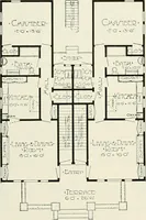 Picture 26 of 103 from De luxe flats : a book on flats and duplex homes ; showing the latest advance designs of this particular type of architecture, published to meet the requirements of all those who desire to study the flat or duplex home in its latest development. (1920), leaf 22