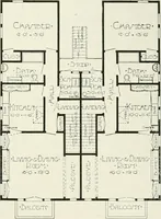 Picture 28 of 103 from De luxe flats : a book on flats and duplex homes ; showing the latest advance designs of this particular type of architecture, published to meet the requirements of all those who desire to study the flat or duplex home in its latest development. (1920), leaf 22