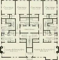 Picture 60 of 103 from De luxe flats : a book on flats and duplex homes ; showing the latest advance designs of this particular type of architecture, published to meet the requirements of all those who desire to study the flat or duplex home in its latest development. (1920), leaf 40