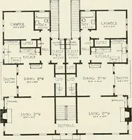 Picture 89 of 103 from De luxe flats : a book on flats and duplex homes ; showing the latest advance designs of this particular type of architecture, published to meet the requirements of all those who desire to study the flat or duplex home in its latest development. (1920), leaf 56