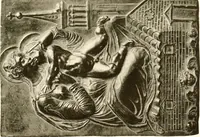 An illustration from De luxe illustrated catalogue of the treasures and antiquities illustrating the golden age of Italian art, belonging to the famous expert and antiquarian, Signor Stefano Bardini, of Florence, Italy; (1918)