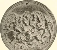 An illustration from De luxe illustrated catalogue of the treasures and antiquities illustrating the golden age of Italian art, belonging to the famous expert and antiquarian, Signor Stefano Bardini, of Florence, Italy; (1918)