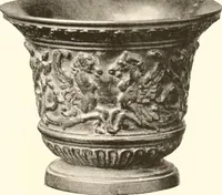 An illustration from De luxe illustrated catalogue of the treasures and antiquities illustrating the golden age of Italian art, belonging to the famous expert and antiquarian, Signor Stefano Bardini, of Florence, Italy; (1918)