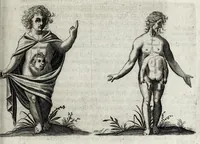 An illustration from De monstrorum caussis, natura, et differentiis libri duo : in quibus ex rei natura monstrorum historiae, caussae, generationes, & differentiae plurimae a sapientibus intactae : cum generatim & in plantarum, & belluarum genere, tum seorsum in humana specie tractantur : multis illustrium autorum locis difficillimis explanatis de masculo parturiente, de feminis in viros mutatis, de hermaphroditorum natura, de dissimilium specierum : venere prolifica, de castratorum fecunditate, depuero lapidescente, de anomantis aurea parte, alijsque admirabilibus (1634)