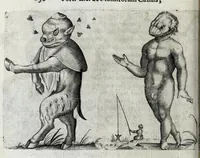 An illustration from De monstrorum caussis, natura, et differentiis libri duo : in quibus ex rei natura monstrorum historiae, caussae, generationes, & differentiae plurimae a sapientibus intactae : cum generatim & in plantarum, & belluarum genere, tum seorsum in humana specie tractantur : multis illustrium autorum locis difficillimis explanatis de masculo parturiente, de feminis in viros mutatis, de hermaphroditorum natura, de dissimilium specierum : venere prolifica, de castratorum fecunditate, depuero lapidescente, de anomantis aurea parte, alijsque admirabilibus (1634)