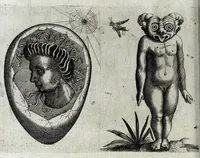 Picture 24 of 26 from De monstrorum caussis, natura, et differentiis libri duo : in quibus ex rei natura monstrorum historiae, caussae, generationes, & differentiae plurimae a sapientibus intactae : cum generatim & in plantarum, & belluarum genere, tum seorsum in humana specie tractantur : multis illustrium autorum locis difficillimis explanatis de masculo parturiente, de feminis in viros mutatis, de hermaphroditorum natura, de dissimilium specierum : venere prolifica, de castratorum fecunditate, depuero lapidescente, de anomantis aurea parte, alijsque admirabilibus (1634), leaf 280