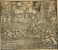 Picture 49 of 167 from Den Bibel, met grooter neersticheyt gecorrigeert : eñ op die canten gheset den ouderdom der werelt : ende hoe lange die gheschiedenissen ende historien der Bibelen elck int zijn voor Christus gheboorte gheweest zijn : ende daer bi vergadert wt fasciculus temporum, ende wt dye cronike va alder werelt, die principael historie der machtiger heydenscher conincrijcke, daer die heylige scrift oock dickwils af vermaent, tot een claerder verstant der Bibelscher historien : ende oock een onderscheyt der tijden te hebben (1535), leaf 168