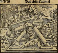 Picture 55 of 167 from Den Bibel, met grooter neersticheyt gecorrigeert : eñ op die canten gheset den ouderdom der werelt : ende hoe lange die gheschiedenissen ende historien der Bibelen elck int zijn voor Christus gheboorte gheweest zijn : ende daer bi vergadert wt fasciculus temporum, ende wt dye cronike va alder werelt, die principael historie der machtiger heydenscher conincrijcke, daer die heylige scrift oock dickwils af vermaent, tot een claerder verstant der Bibelscher historien : ende oock een onderscheyt der tijden te hebben (1535), leaf 176