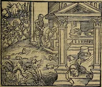 Picture 59 of 167 from Den Bibel, met grooter neersticheyt gecorrigeert : eñ op die canten gheset den ouderdom der werelt : ende hoe lange die gheschiedenissen ende historien der Bibelen elck int zijn voor Christus gheboorte gheweest zijn : ende daer bi vergadert wt fasciculus temporum, ende wt dye cronike va alder werelt, die principael historie der machtiger heydenscher conincrijcke, daer die heylige scrift oock dickwils af vermaent, tot een claerder verstant der Bibelscher historien : ende oock een onderscheyt der tijden te hebben (1535), leaf 186