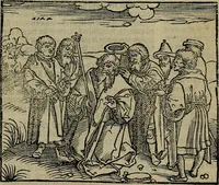 Picture 60 of 167 from Den Bibel, met grooter neersticheyt gecorrigeert : eñ op die canten gheset den ouderdom der werelt : ende hoe lange die gheschiedenissen ende historien der Bibelen elck int zijn voor Christus gheboorte gheweest zijn : ende daer bi vergadert wt fasciculus temporum, ende wt dye cronike va alder werelt, die principael historie der machtiger heydenscher conincrijcke, daer die heylige scrift oock dickwils af vermaent, tot een claerder verstant der Bibelscher historien : ende oock een onderscheyt der tijden te hebben (1535), leaf 189