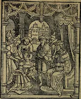Picture 81 of 167 from Den Bibel, met grooter neersticheyt gecorrigeert : eñ op die canten gheset den ouderdom der werelt : ende hoe lange die gheschiedenissen ende historien der Bibelen elck int zijn voor Christus gheboorte gheweest zijn : ende daer bi vergadert wt fasciculus temporum, ende wt dye cronike va alder werelt, die principael historie der machtiger heydenscher conincrijcke, daer die heylige scrift oock dickwils af vermaent, tot een claerder verstant der Bibelscher historien : ende oock een onderscheyt der tijden te hebben (1535), leaf 323
