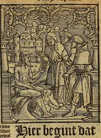 Picture 82 of 167 from Den Bibel, met grooter neersticheyt gecorrigeert : eñ op die canten gheset den ouderdom der werelt : ende hoe lange die gheschiedenissen ende historien der Bibelen elck int zijn voor Christus gheboorte gheweest zijn : ende daer bi vergadert wt fasciculus temporum, ende wt dye cronike va alder werelt, die principael historie der machtiger heydenscher conincrijcke, daer die heylige scrift oock dickwils af vermaent, tot een claerder verstant der Bibelscher historien : ende oock een onderscheyt der tijden te hebben (1535), leaf 332