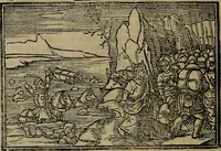 Picture 19 of 167 from Den Bibel, met grooter neersticheyt gecorrigeert : eñ op die canten gheset den ouderdom der werelt : ende hoe lange die gheschiedenissen ende historien der Bibelen elck int zijn voor Christus gheboorte gheweest zijn : ende daer bi vergadert wt fasciculus temporum, ende wt dye cronike va alder werelt, die principael historie der machtiger heydenscher conincrijcke, daer die heylige scrift oock dickwils af vermaent, tot een claerder verstant der Bibelscher historien : ende oock een onderscheyt der tijden te hebben (1535), leaf 41