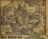 Picture 6 of 167 from Den Bibel, met grooter neersticheyt gecorrigeert : eñ op die canten gheset den ouderdom der werelt : ende hoe lange die gheschiedenissen ende historien der Bibelen elck int zijn voor Christus gheboorte gheweest zijn : ende daer bi vergadert wt fasciculus temporum, ende wt dye cronike va alder werelt, die principael historie der machtiger heydenscher conincrijcke, daer die heylige scrift oock dickwils af vermaent, tot een claerder verstant der Bibelscher historien : ende oock een onderscheyt der tijden te hebben (1535), leaf 6